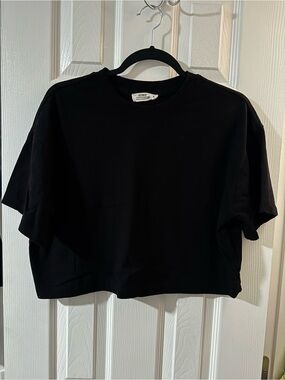 Cotton On Black Cropped Boxy Tee